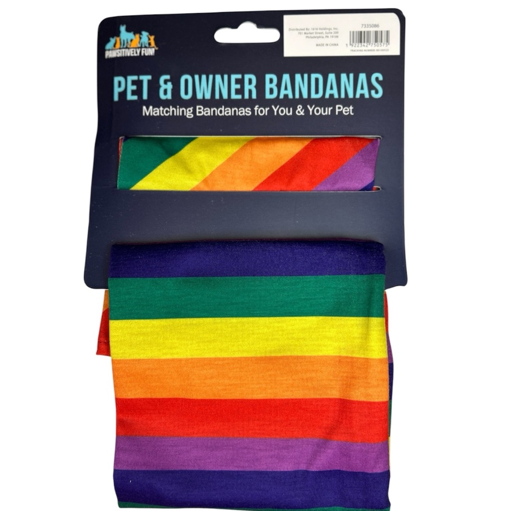 Pet & Owner Matching Bandanas Rainbow Set – Pawsitively Fun NWT